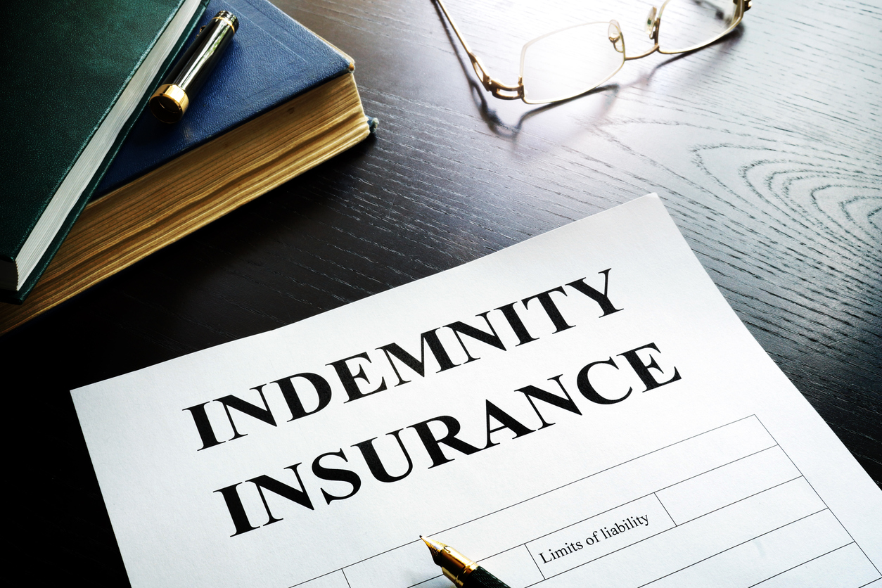 indemnity insurance policy in an office.